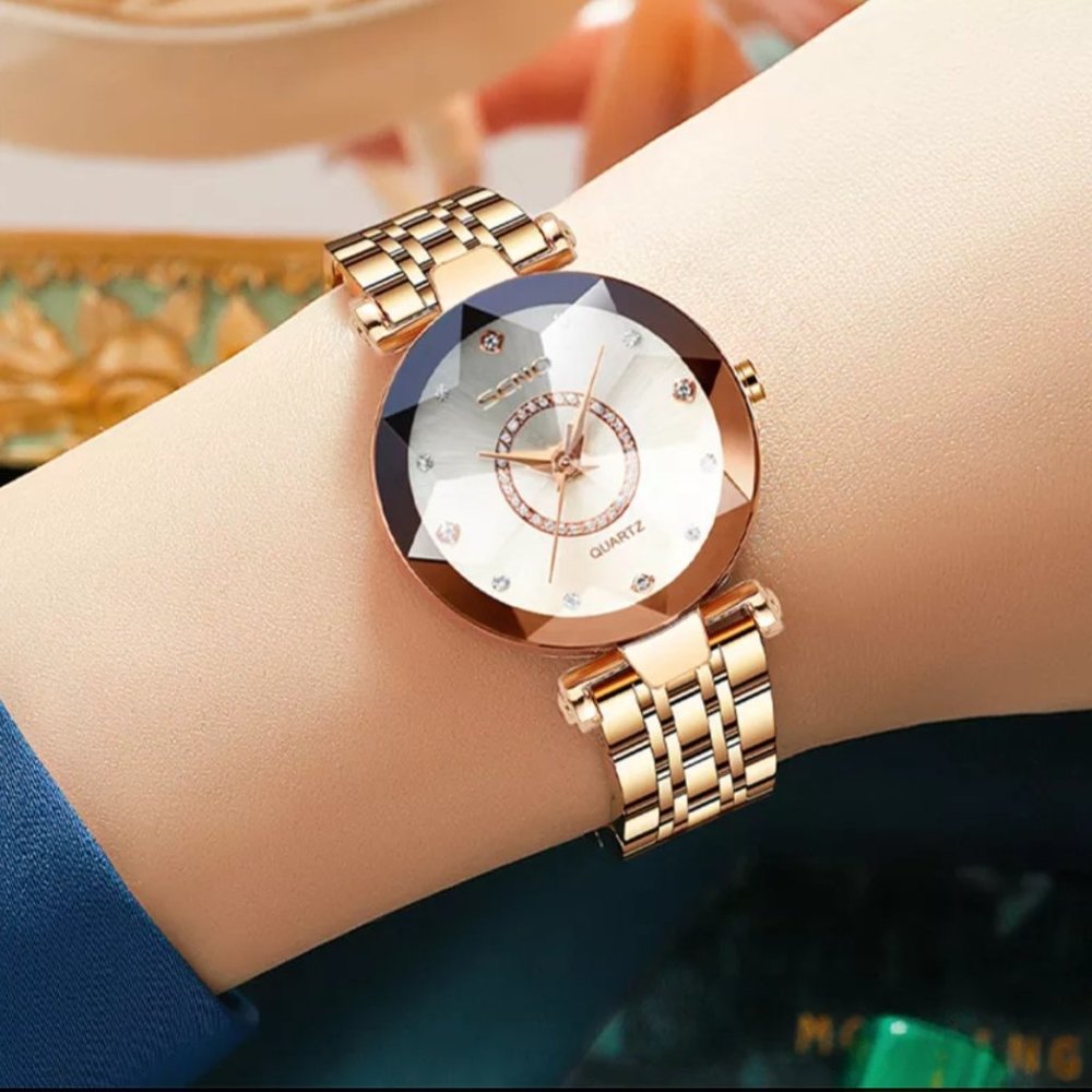 Seno Ocean Star Steel Band Women's Watch Fashion Crystal Ladies Quartz - Picture 3 of 9